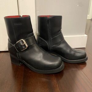 Durango Black Leather Men's Boots with Buckle